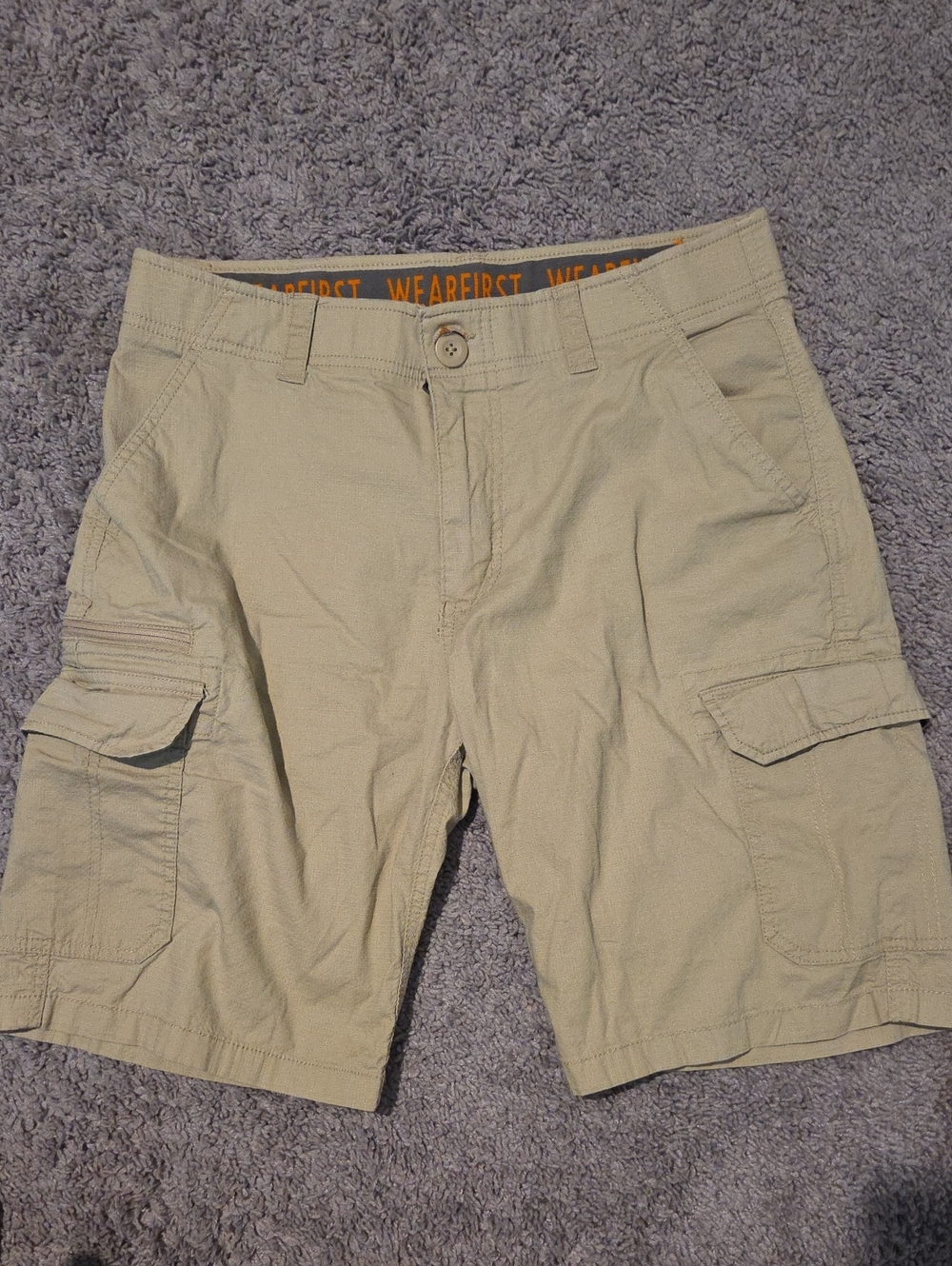 WearFirst Beige Cargo Shorts for Men